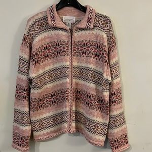 Annex Fairisle Pink Multi Sweater Sz XL